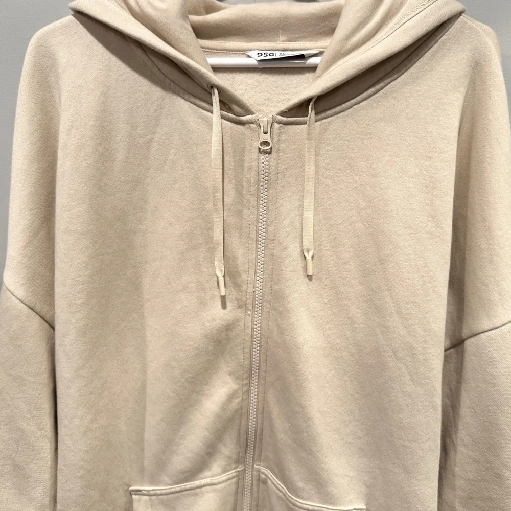 DSG Women's Classic Cream Fleece Full Zip-Up Hood Sweatshirt Size XL NWOT - Picture 5 of 11
